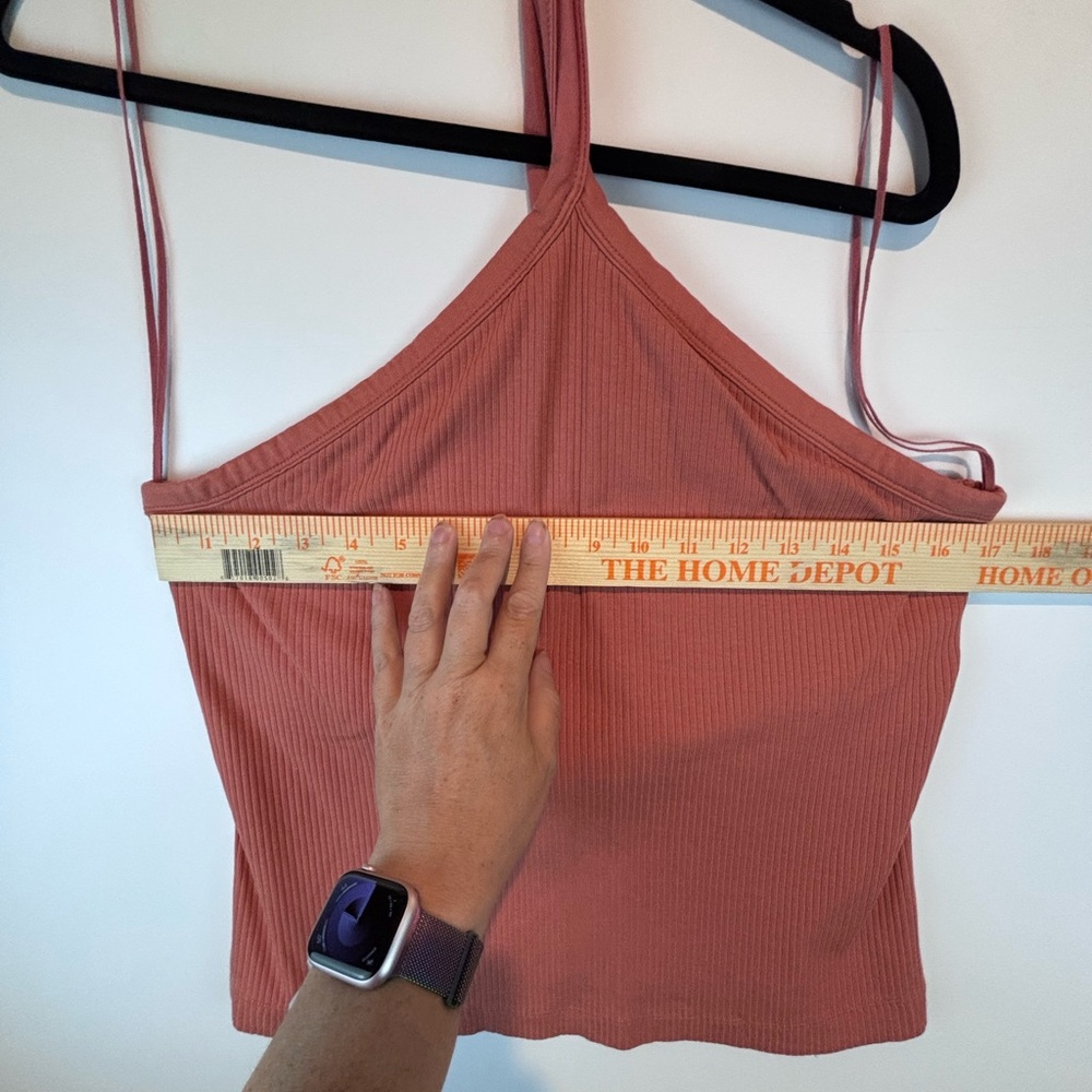 Old Navy Plus 2X One Shoulder Ribbed Tank Top Mauve Pink Built-In Bra - Picture 7 of 11